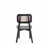 Manhattan Comfort Versailles Square Dining Chair in Black and Natural Cane - Set of 2 Back - Manhattan Comfort Versailles Square Dining Chair in Black and Natural Cane - Set of 2 Back