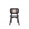 Manhattan Comfort Versailles Square Dining Chair in Black and Natural Cane - Set of 2 Back