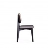 Manhattan Comfort Versailles Square Dining Chair in Black and Natural Cane - Set of 2 Side