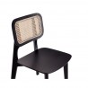 Manhattan Comfort Versailles Square Dining Chair in Black and Natural Cane - Set of 2 Half