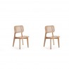 Manhattan Comfort Versailles Square Dining Chair in Nature Cane - Set of 2