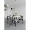 Manhattan Comfort Colbert Dining Chair in Black and Cane with Grey Upholstered Seating - Manhattan Comfort Colbert Dining Chair in Black and Cane with Grey Upholstered Seating