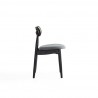Manhattan Comfort Colbert Dining Chair in Black and Cane with Grey Upholstered Seating Side