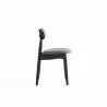 Manhattan Comfort Colbert Dining Chair in Black and Cane with Grey Upholstered Seating Side - Manhattan Comfort Colbert Dining Chair in Black and Cane with Grey Upholstered Seating Side