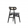 Manhattan Comfort Colbert Dining Chair in Black and Cane with Grey Upholstered Seating