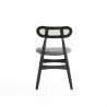 Manhattan Comfort Colbert Dining Chair in Black and Cane with Grey Upholstered Seating Back - Manhattan Comfort Colbert Dining Chair in Black and Cane with Grey Upholstered Seating Back