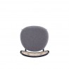 Manhattan Comfort Colbert Dining Chair in Black and Cane with Grey Upholstered Seating Top