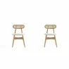 Manhattan Comfort Colbert Dining Chair in Black and Cane with Grey Upholstered Seating  - Manhattan Comfort Colbert Dining Chair in Black and Cane with Grey Upholstered Seating 