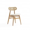 Manhattan Comfort Colbert Dining Chair in Nature and Cane with Oatmeal Upholstered Seating
