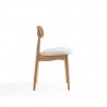 Manhattan Comfort Colbert Dining Chair in Black and Cane with Grey Upholstered Seating Side