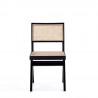 Manhattan Comfort Hamlet Dining Chair in Black and Natural Cane  Front