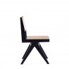 Manhattan Comfort Hamlet Dining Chair in Black and Natural Cane Side