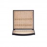Manhattan Comfort Hamlet Dining Chair in Black and Natural Cane Top