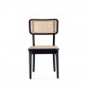 Manhattan Comfort Giverny Dining Chair in Black and Natural Cane  Front