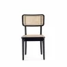 Manhattan Comfort Giverny Dining Chair in Black and Natural Cane  Front - Manhattan Comfort Giverny Dining Chair in Black and Natural Cane  Front