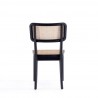 Manhattan Comfort Giverny Dining Chair in Black and Natural Cane  Back