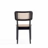 Manhattan Comfort Giverny Dining Chair in Black and Natural Cane  Back - Manhattan Comfort Giverny Dining Chair in Black and Natural Cane  Back