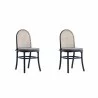 Manhattan Comfort Paragon Dining Chair 1.0 with Grey Cushions in Black and Cane - Set of 2 - Manhattan Comfort Paragon Dining Chair 1.0 with Grey Cushions in Black and Cane - Set of 2