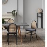Manhattan Comfort Paragon Dining Chair 1.0 with Grey Cushions in Black and Cane - Set