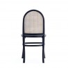 Manhattan Comfort Paragon Dining Chair 1.0 with Grey Cushions in Black and Cane Back
