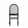 Manhattan Comfort Paragon Dining Chair 1.0 with Grey Cushions in Black and Cane Back - Manhattan Comfort Paragon Dining Chair 1.0 with Grey Cushions in Black and Cane Back
