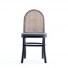 Manhattan Comfort Paragon Dining Chair 1.0 with Grey Cushions in Black and Cane Front
