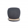Manhattan Comfort Paragon Dining Chair 1.0 with Grey Cushions in Black and Cane Top
