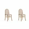 Manhattan Comfort Paragon Dining Chair 1.0 with Cream Cushions in Nature and Cane - Set of 2 - Manhattan Comfort Paragon Dining Chair 1.0 with Cream Cushions in Nature and Cane - Set of 2
