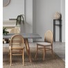 Manhattan Comfort Paragon Dining Chair 1.0 with Cream Cushions in Nature and Cane - Set 