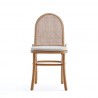 Manhattan Comfort Paragon Dining Chair 1.0 with Cream Cushions in Nature and Cane Front