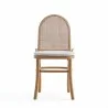 Manhattan Comfort Paragon Dining Chair 1.0 with Cream Cushions in Nature and Cane Front - Manhattan Comfort Paragon Dining Chair 1.0 with Cream Cushions in Nature and Cane Front