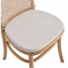 Manhattan Comfort Paragon Dining Chair 1.0 with Cream Cushions in Nature and Cane 