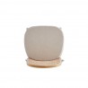 Manhattan Comfort Paragon Dining Chair 1.0 with Cream Cushions in Nature and Cane Top