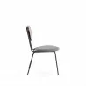 Manhattan Comfort Jardin Dining Chair in Black with Cane and Grey Upholstered Seating Side - Manhattan Comfort Jardin Dining Chair in Black with Cane and Grey Upholstered Seating Side
