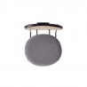Manhattan Comfort Jardin Dining Chair in Black with Cane and Grey Upholstered Seating Top