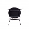 Manhattan Comfort Jardin Dining Chair in Black with Cane and Grey Upholstered Seating Bottom