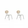 Manhattan Comfort Jardin Dining Chair in Nature Cane and Oatmeal Upholstered Seating  - Manhattan Comfort Jardin Dining Chair in Nature Cane and Oatmeal Upholstered Seating 
