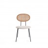 Manhattan Comfort Jardin Dining Chair in Nature Cane and Oatmeal Upholstered Seating Front