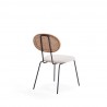 Manhattan Comfort Jardin Dining Chair in Nature Cane and Oatmeal Upholstered Seating 