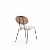 Manhattan Comfort Jardin Dining Chair in Nature Cane and Oatmeal Upholstered Seating  - Manhattan Comfort Jardin Dining Chair in Nature Cane and Oatmeal Upholstered Seating 