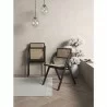 Manhattan Comfort Lambinet Folding Dining Chair in Black and Natural Cane - Set of 2 - Manhattan Comfort Lambinet Folding Dining Chair in Black and Natural Cane - Set of 2