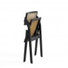 Manhattan Comfort Lambinet Folding Dining Chair in Black and Natural Cane