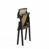 Manhattan Comfort Lambinet Folding Dining Chair in Black and Natural Cane - Manhattan Comfort Lambinet Folding Dining Chair in Black and Natural Cane