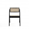 Manhattan Comfort Lambinet Folding Dining Chair in Black and Natural Cane Back
