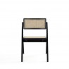 Manhattan Comfort Lambinet Folding Dining Chair in Black and Natural Cane Back
