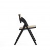 Manhattan Comfort Lambinet Folding Dining Chair in Black and Natural Cane Side