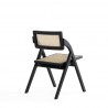 Manhattan Comfort Lambinet Folding Dining Chair in Black and Natural Cane