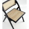 Manhattan Comfort Lambinet Folding Dining Chair in Black and Natural Cane
