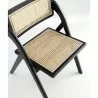 Manhattan Comfort Lambinet Folding Dining Chair in Black and Natural Cane - Manhattan Comfort Lambinet Folding Dining Chair in Black and Natural Cane