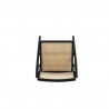 Manhattan Comfort Lambinet Folding Dining Chair in Black and Natural Cane Top